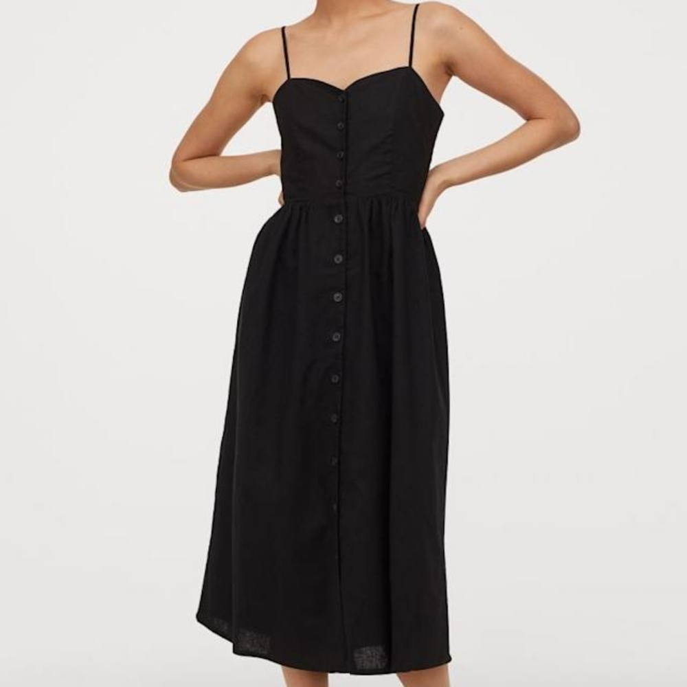 H&M linen blend dress xs NWT